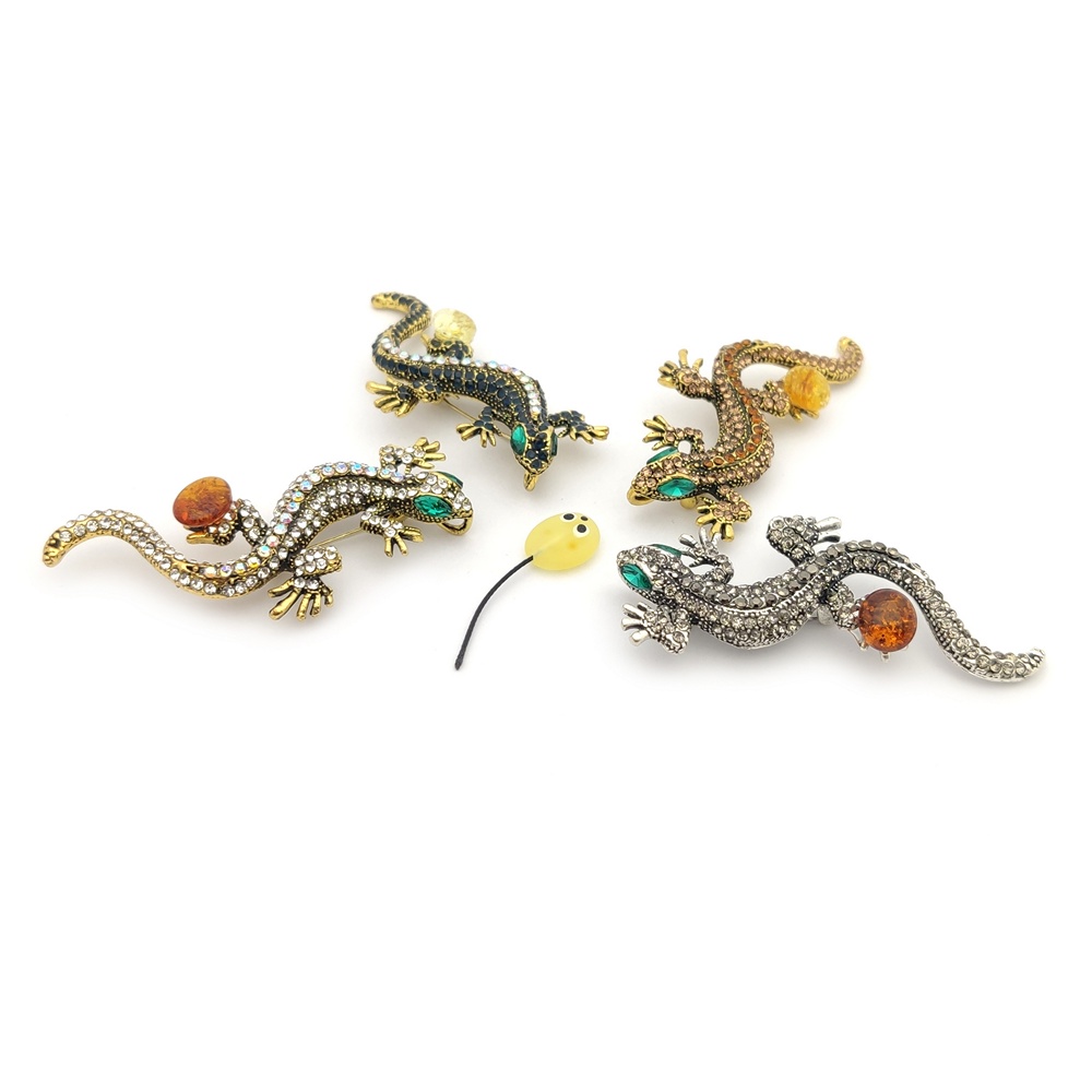 Брошь "Саламандра Б" Янтарь